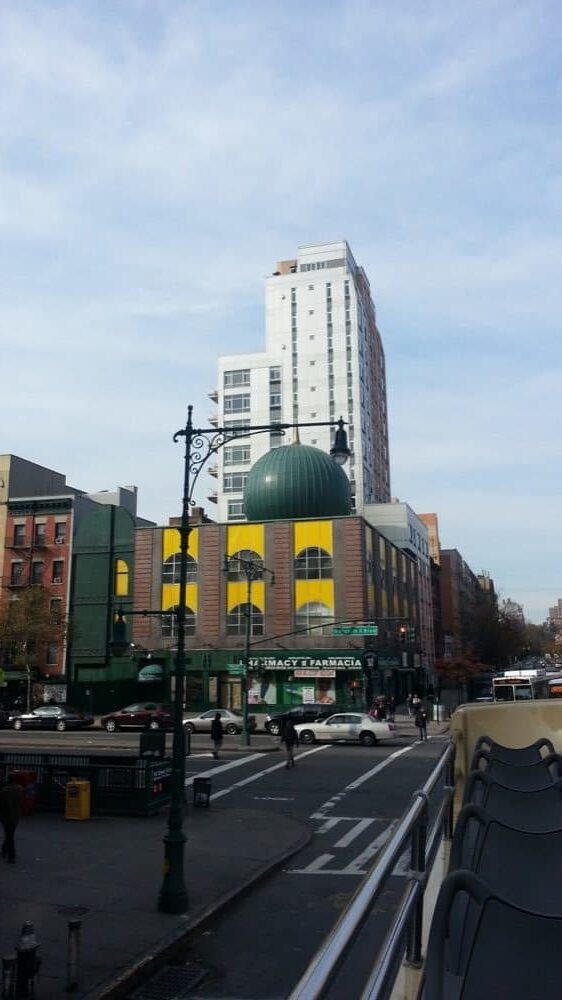 Harlem masjid in New York city on a big bus tour 