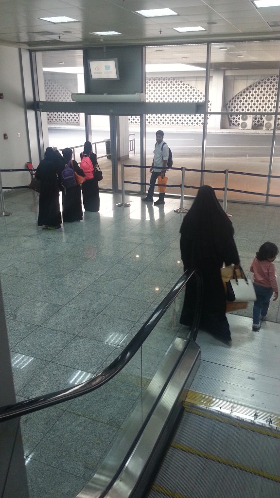 Saudia waiting for the bus to take us to the plane 