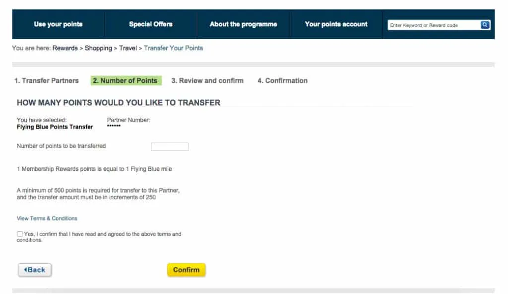 american express transferring points