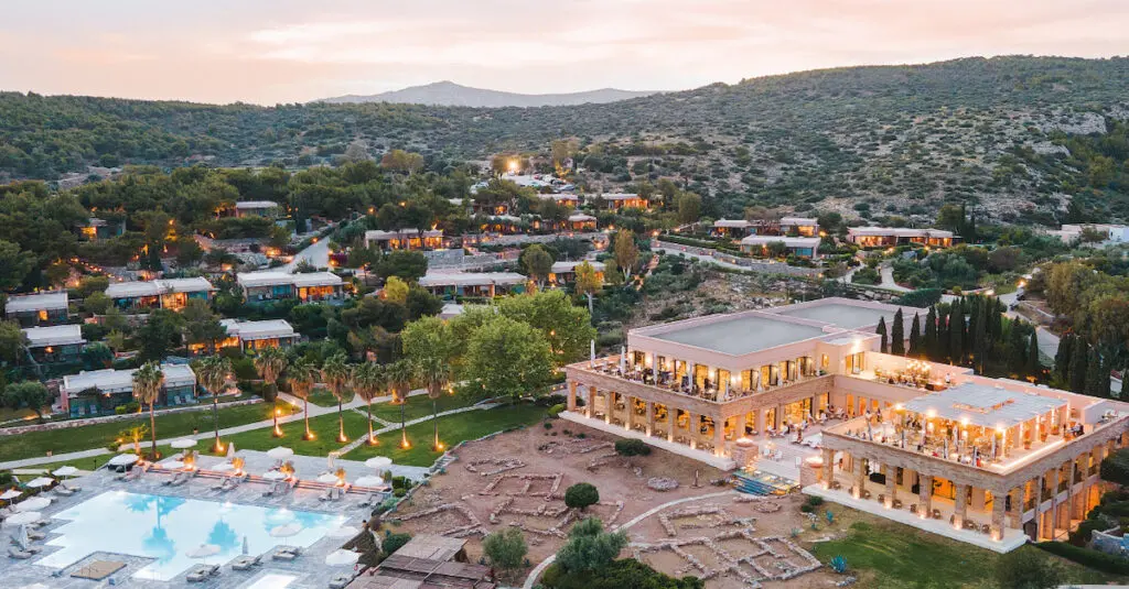 muslim friendly resort greece cape sounio aerial view