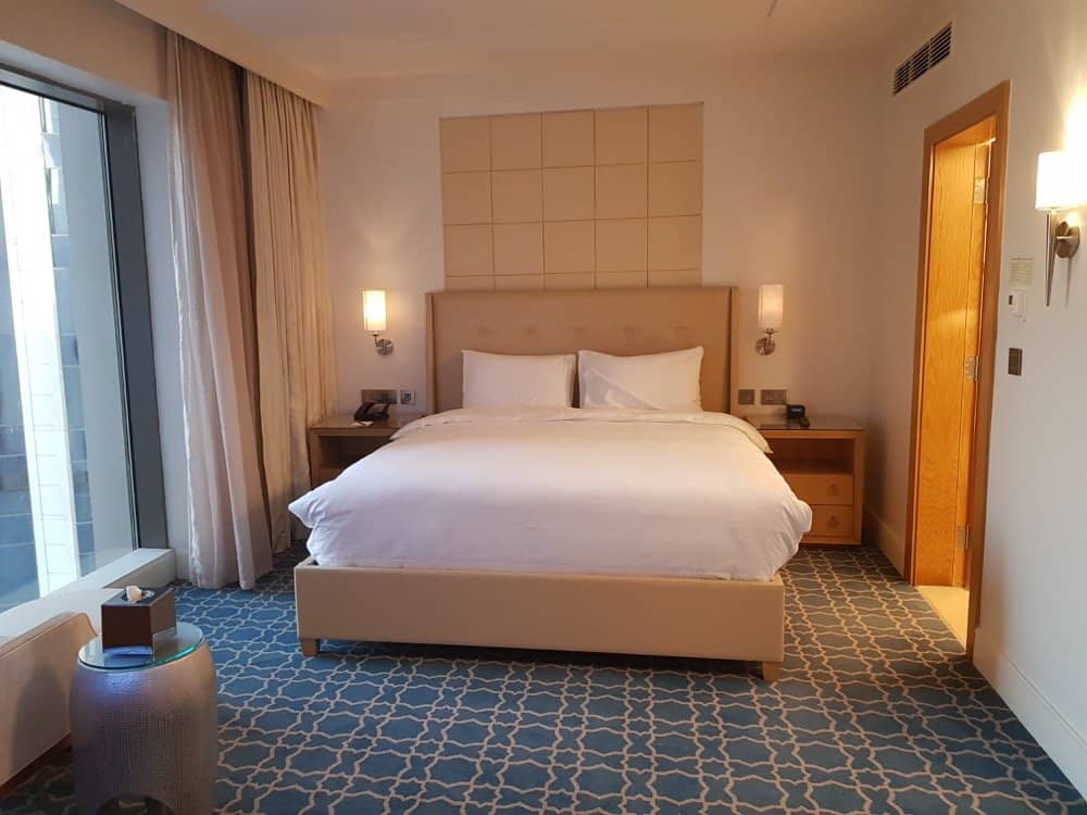 out room suite at Hilton Convention Makkah bedroom -muslim travel girl