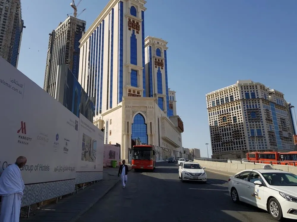 the hill walk up to the hilton convention makkah muslim travel girl