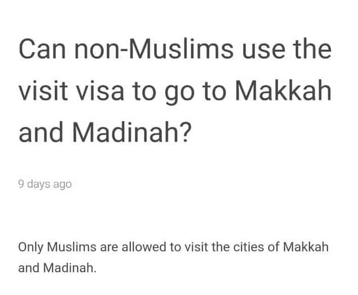 Non Muslim visiting Makkah