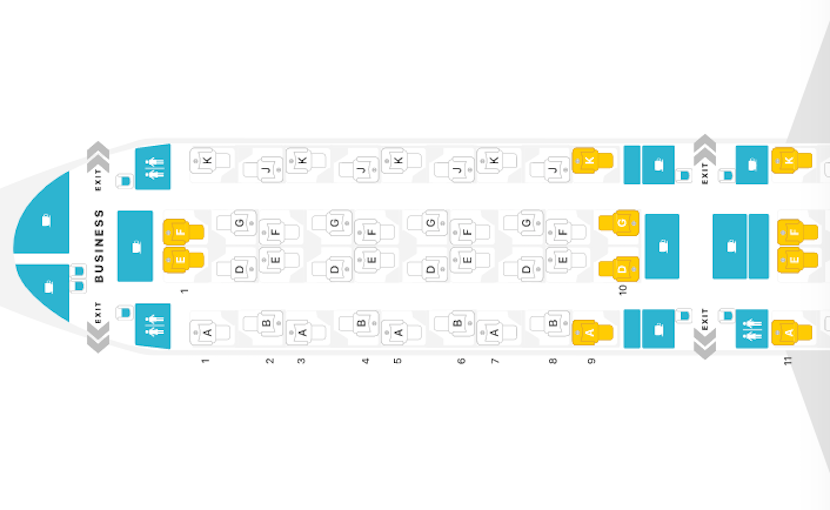 seatmap with finding the best baby seat business class