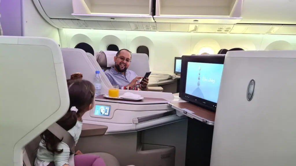 business class toddler seating