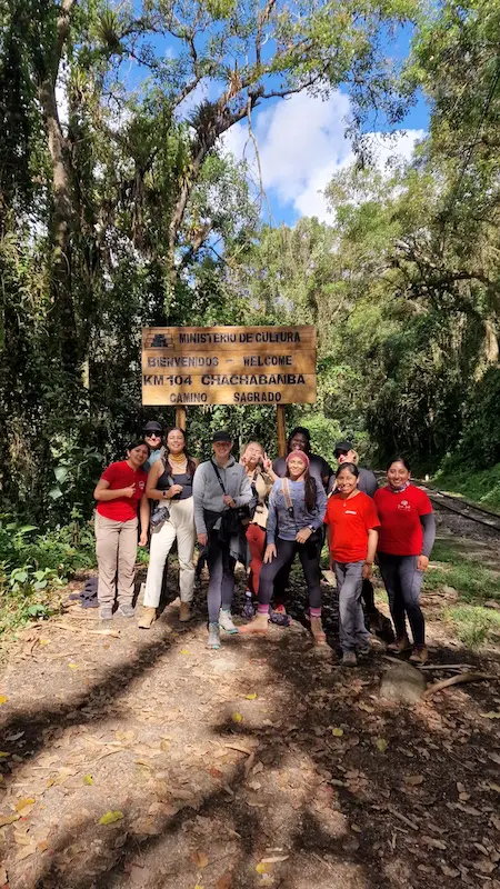 104km Chachabamba with my Intrepid awesome team ready to hike the inca trail to machu picchu