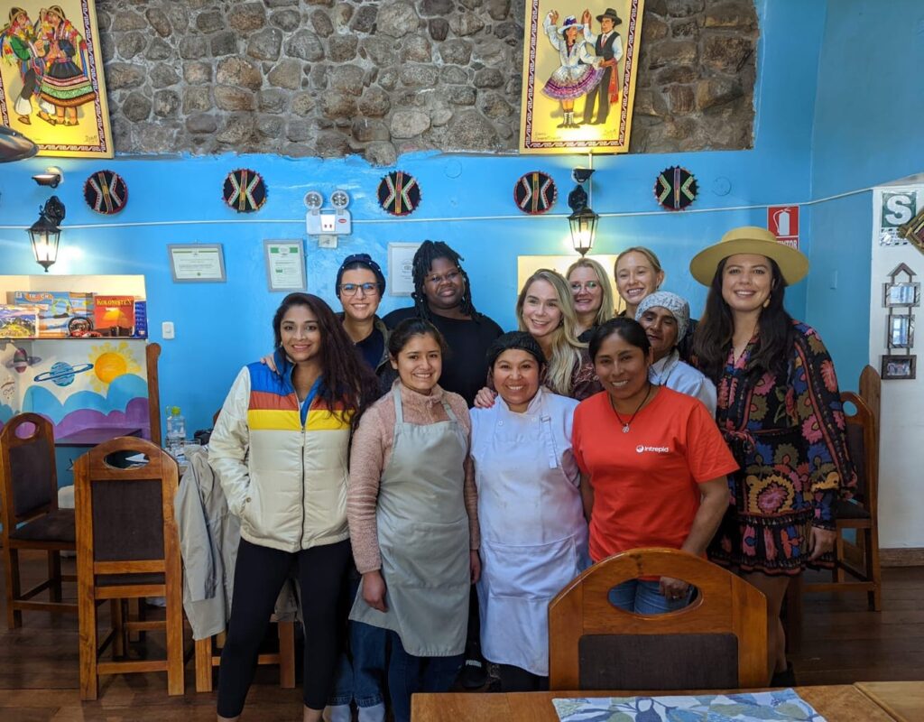 meeting with local business owners on a peru women only group 