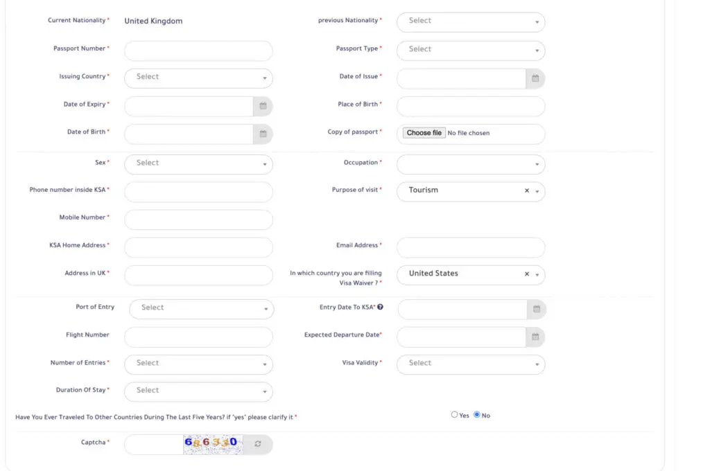 Applying for the new electronic visa for saudi arabia for umrah