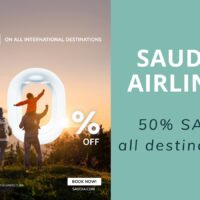 Saudi Airlines Sale Offer 50% discount