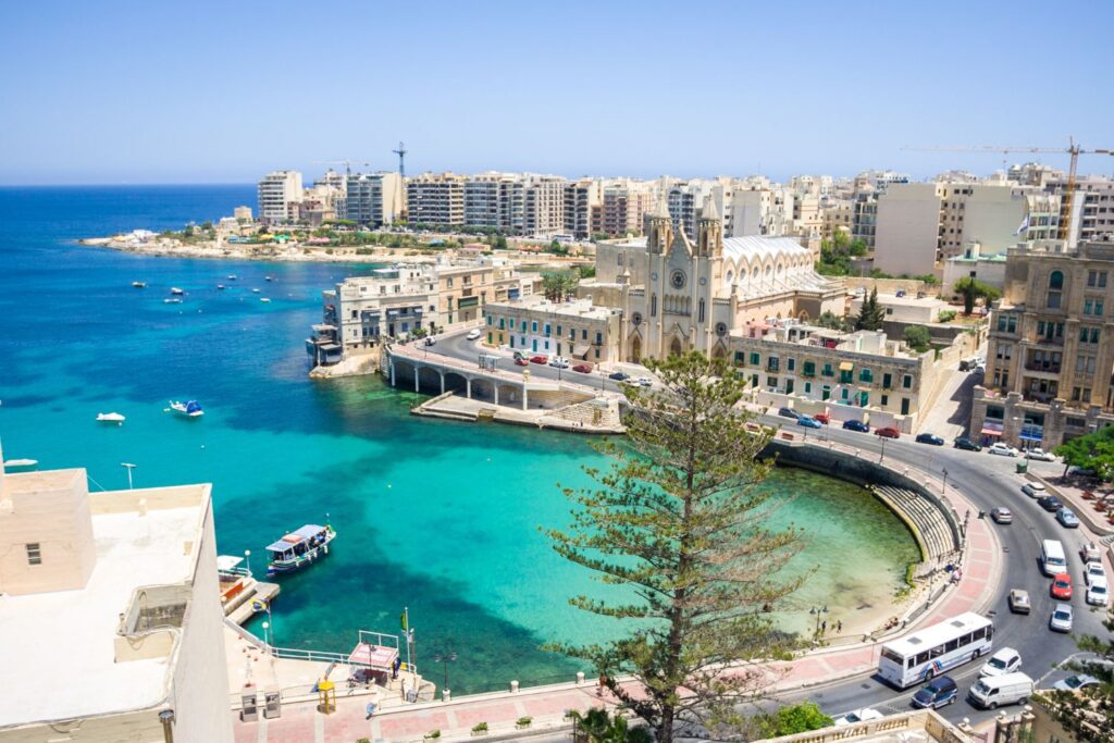 one of the most popular muslim friendly beach destinations in europe is malta. a view of st julians