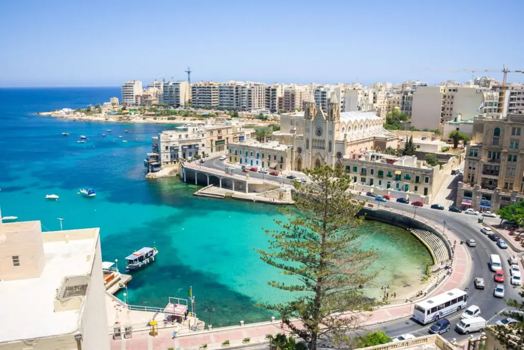 one of the most popular muslim friendly beach destinations in europe is malta. a view of st julians